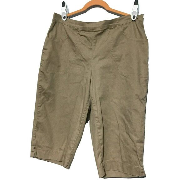 Just My Size Brown Capri Pants 1X Slip-On Women's - Picture 1 of 8